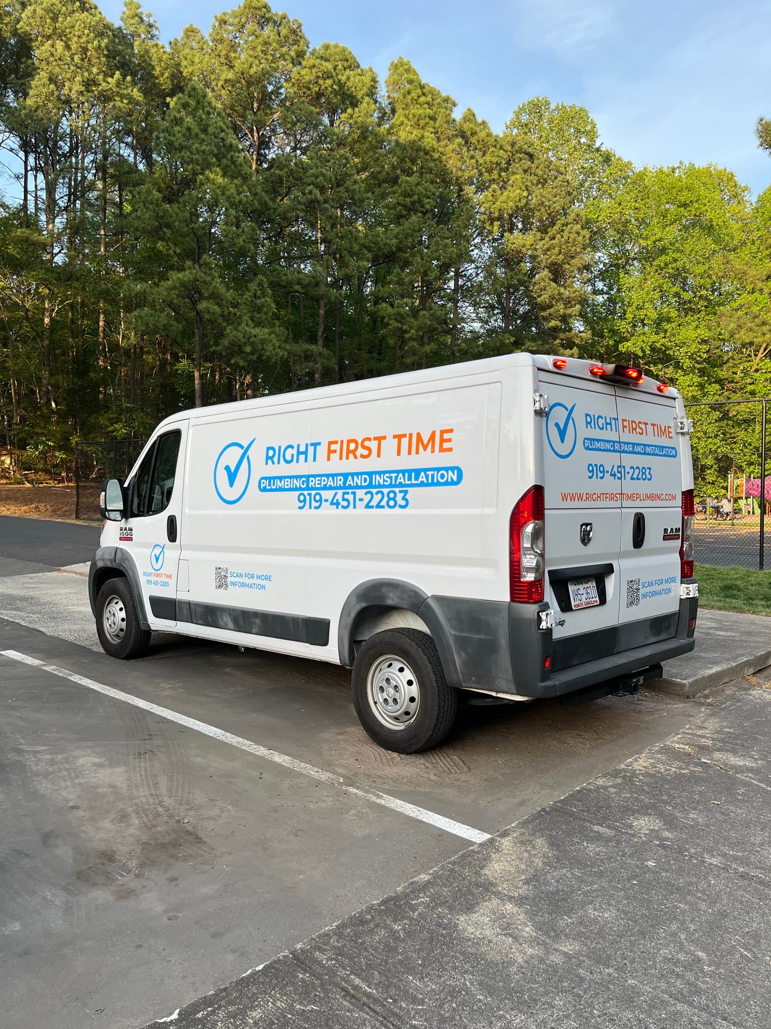 Right First Time Plumbing van